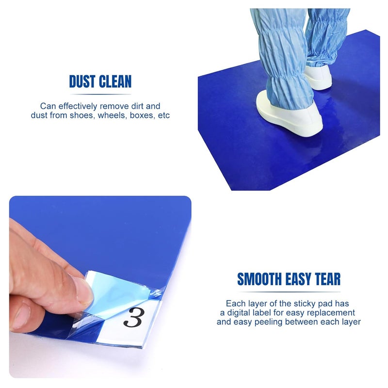 TORIN AD08012B Adhesive/Sticky/Tacky Mats: Collects and Removes Dirt and Dust for a Clean Home, Laboratory, Hospital and More - Includes 4 Boxes of 30 (120 Total) 24x36" Sheets, Blue - Image 5